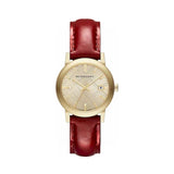 Burberry The City Gold Dial Red Leather Strap Watch for Women - BU9140 Buy Now By Burberry