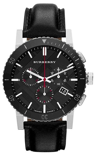 Burberry The City Black Dial Black Leather Strap Watch for Men - BU9382 Buy Now By Burberry