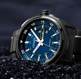 Citizen Eco Drive Blue Dial Black Steel Strap Watch For Men - AW0024-58LB Buy Now By Citizen