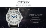 Citizen Eco Drive Silver Dial Black Leather Strap Watch For Men - AO9000-06B Buy Now By Citizen