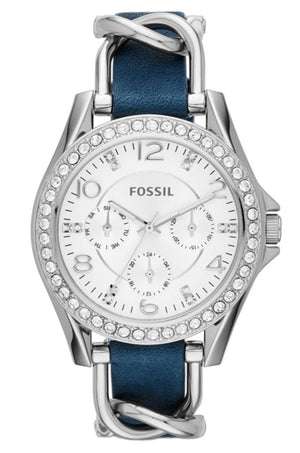 Fossil Riley White Dial Blue Leather Strap Watch for Women - ES3464 Buy Now By Fossil