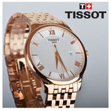 Tissot T Classic Tradition White Dial Rose Gold Steel Strap Watch For Women - T063.610.33.038.00 Buy Now By Tissot