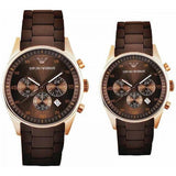 Emporio Armani Sportivo Chronograph Brown Dial Brown Silicone Strap Watch For Men - AR5891 Buy Now By Emporio Armani