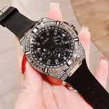 Guess Baguette Crystals Black Dial Black Silicone Strap Watch For Men - GW0208G1 Buy Now By Guess