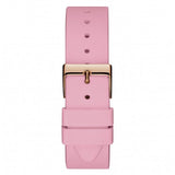 Guess Solar Rose Gold Dial Pink Rubber Strap Watch For Women - W1135L2 Buy Now By Guess