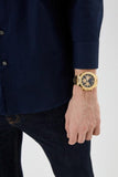 Guess Empire Quartz Black Dial Gold Steel Strap Watch For Men - GW0489G2 Buy Now By Guess