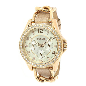 Fossil Riley White Dial Beige Leather Strap Watch for Women - ES3465 Buy Now By Fossil