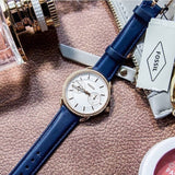 Fossil Tailor White Dial Blue Leather Strap Watch for Women - ES4394 Buy Now By Fossil