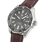Tag Heuer Aquaracer Caliber 5 Black Dial Brown Leather Strap Watch for Men - WAY201M.FC6474 Buy Now By Tag Heuer