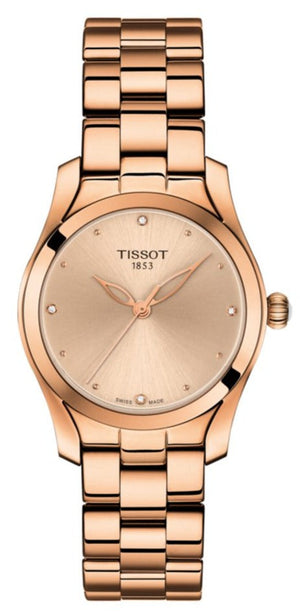 Tissot T Wave Rose Gold Dial Rose Gold Steel Strap Watch For Women - T112.210.33.456.00 Buy Now By Tissot