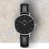 Daniel Wellington Petite Sheffield Black Dial Black Leather Strap Watch For Women - DW00100180 Buy Now By Daniel Wellington