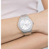 Guess Bedazzle Diamonds Silver Dial Silver Steel Strap Watch For Women - W1097L1 Buy Now By Guess