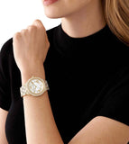 Michael Kors Camille Three-Hand Crystals White Dial Gold Steel Strap Watch for Women - MK4800 Buy Now By Michael Kors