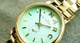 Marc Jacobs Baker Mint Green Dial Gold Steel Strap Watch for Women - MBM3284 Buy Now By Marc Jacobs