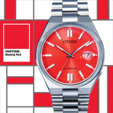 Citizen x Pantone Automatic Blazing Red Dial Silver Steel Strap Watch For Men - NJ0158-89W Buy Now By Citizen