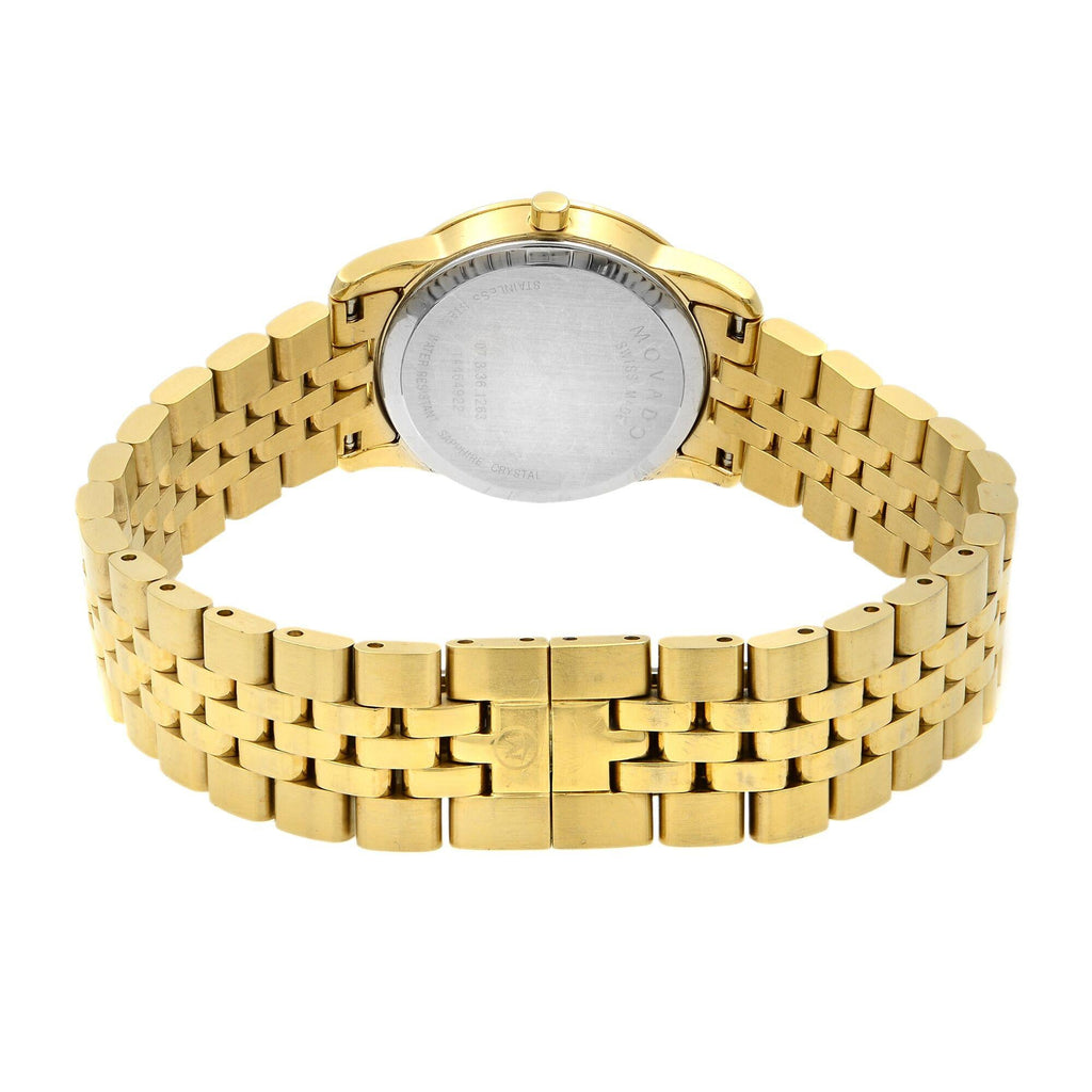 Movado Museum Classic Quartz Black Dial Gold Steel Strap Watch For Women - 0607005 Buy Now By Movado