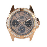 Guess Frontier DIamonds Gold Dial Blue Rubber Strap Watch For Women - W1160L3 Buy Now By Guess