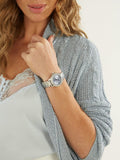 Guess Crown Jewel Diamonds Blue Dial Silver Steel Strap Watch for Women - GW0410L1 Buy Now By Guess