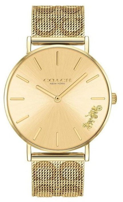 Coach Perry Gold Dial Gold Mesh Bracelet Watch for Women - 14503342 Buy Now By Coach