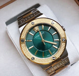 Versace Greca Green Dial Silver Steel Strap Watch for Women - VEVH00720 Buy Now By Versace