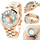 Marc Jacobs Henry Rose Gold Dial Rose Gold Steel Strap Watch for Women - MBM3296 Buy Now By Marc Jacobs
