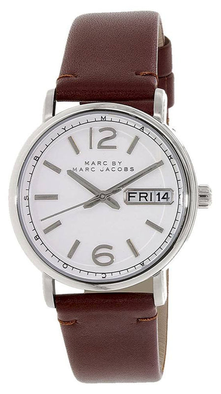 Marc Jacobs Fergus White Dial Brown Leather Strap Watch for Women - MBM8649 Buy Now By Marc Jacobs
