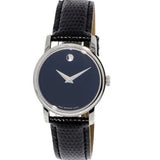 Movado Museum Black Dial Black Leather Strap Watch For Women - 2100004 Buy Now By Movado