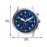 Fossil Retro Pilot Chronograph Blue Dial Brown Leather Strap Watch for Men - FS5832 Buy Now By Fossil