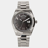Guess Connoisseur Black Dial Silver Steel Strap Watch for Men - GW0265G1 Buy Now By Guess