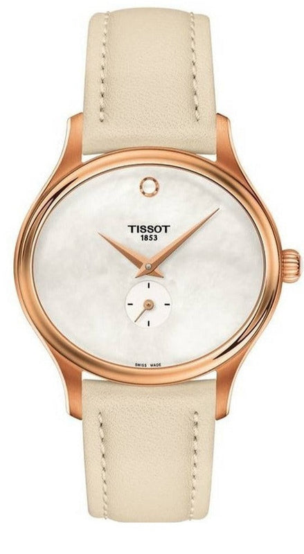 Tissot T Lady Bella Ora Mother of Pearl Dial Cream Leather Strap Watch for Women - T103.310.36.111.00 Buy Now By Tissot