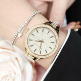 Michael Kors Slim Runway Crystals Gold Dial Gold Steel Strap Watch for Women - MK3632 Buy Now By Michael Kors