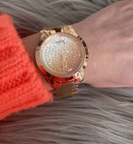 Guess Crush Rose Gold Dial Rose Gold Steel Strap Watch For Women - GW0020L3 Buy Now By Guess
