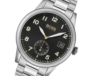 Hugo Boss Legacy Black Dial Silver Steel Strap Watch for Men - 1513671 Buy Now By Hugo Boss