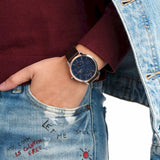 Tommy Hilfiger Hunter Blue Dial Brown Leather Strap Watch for Men - 1791605 Buy Now By Tommy Hilfiger