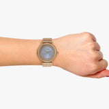 Guess Willow Crystal Blue Dial Rose Gold Mesh Bracelet Watch For Women - W0836L1 Buy Now By Guess