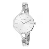 Calvin Klein Graphic White Dial Silver Steel Strap Watch for Women - K7E23146 Buy Now By Calvin Klein