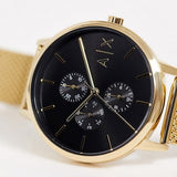 Armani Exchange Cayde Chronograph Black Dial Gold Mesh Strap Watch For Men - AX2715 Buy Now By Armani Exchange