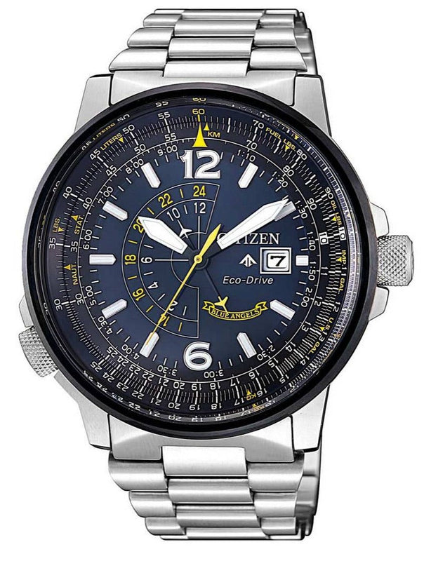 Citizen Promaster Nighthawk Eco Drive Navy Blue Dial Silver Steel Strap Watch For Men - BJ7006-56L Buy Now By Citizen