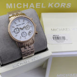 Michael Kors Damen White Dial Rose Gold Steel Strap Watch for Women - MK5026 Buy Now By Michael Kors