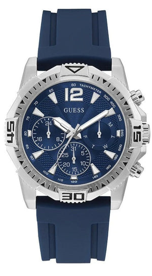 Guess Commander Blue Dial Blue Rubber Strap Watch for Men - GW0211G1 Buy Now By Guess
