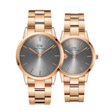 Daniel Wellington Iconic Link Grey Dial Rose Gold Steel Strap Watch For Women - DW00100332 Buy Now By Daniel Wellington