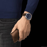 Tissot Chrono XL Vintage Blue Dial Brown Leather Strap Watch For Men - T116.617.16.042.00 Buy Now By Tissot