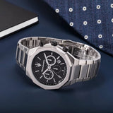 Maserati Stile Skeleton Automatic Black Dial Silver Steel Strap Watch For Men - R8823142002 Buy Now By Maserati