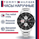 Tommy Hilfiger Jimmy Multifunction Black Dial Silver Steel Strap Watch For Men - 1791950 Buy Now By Tommy Hilfiger
