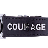 Versace V-Circle Black Manifesto Courage Quartz Silver Dial Black Leather Strap Watch for Men - VBQ080017 Buy Now By Versace