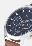 Tommy Hilfiger Evan Chronograph Blue Dial Brown Leather Strap Watch for Men - 1710393 Buy Now By Tommy Hilfiger