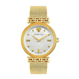 Versace Meander Greca White Dial Gold Mesh Bracelet Watch for Women - VELW00820 Buy Now By Versace