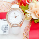 Guess Mini Rose Diamonds White Dial White Leather Strap Watch For Women - U85142l3 Buy Now By Guess