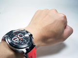Tissot T Race Chronograph Black Dial Red Rubber Strap Watch for Men - T048.417.27.057.01 Buy Now By Tissot