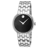 Movado Classic Quartz Black Dial Silver Steel Strap Watch for Men - 0606337 Buy Now By Movado